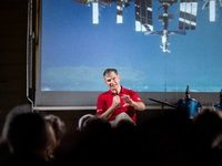 Italian astronaut Paolo Nespoli during the meeting 'Attraverso Le Stelle' in Surbo, near Lecce, Italy, on July 11, 2024. Paolo Nespoli is a...