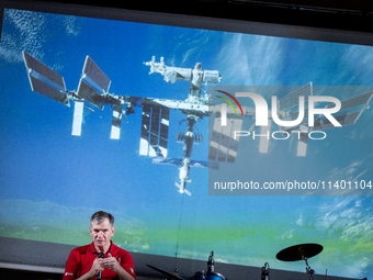 Italian astronaut Paolo Nespoli during the meeting 'Attraverso Le Stelle' in Surbo, near Lecce, Italy, on July 11, 2024. Paolo Nespoli is a...