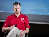 Italian astronaut Paolo Nespoli during the meeting 'Attraverso Le Stelle' in Surbo, near Lecce, Italy, on July 11, 2024. Paolo Nespoli is a...