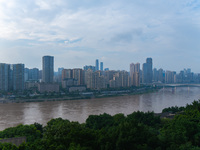 Water levels of the Jialing River and Yangtze River are rising sharply after heavy rainfall in Chongqing, China, on July 11, 2024. It is rep...