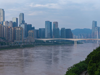 Water levels of the Jialing River and Yangtze River are rising sharply after heavy rainfall in Chongqing, China, on July 11, 2024. It is rep...