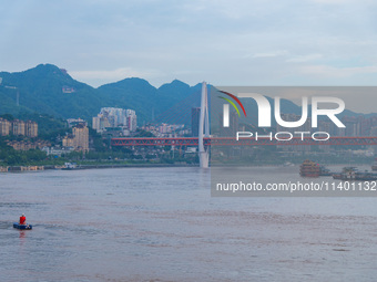 Water levels of the Jialing River and Yangtze River are rising sharply after heavy rainfall in Chongqing, China, on July 11, 2024. It is rep...