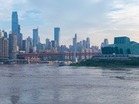 Water levels of the Jialing River and Yangtze River are rising sharply after heavy rainfall in Chongqing, China, on July 11, 2024. It is rep...