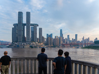 Water levels of the Jialing River and Yangtze River are rising sharply after heavy rainfall in Chongqing, China, on July 11, 2024. It is rep...