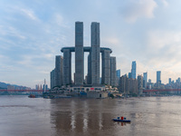 Water levels of the Jialing River and Yangtze River are rising sharply after heavy rainfall in Chongqing, China, on July 11, 2024. It is rep...