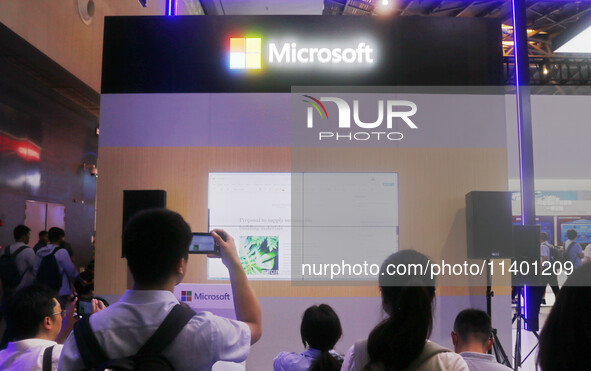 Microsoft is presenting its innovative AI office software and technologies at the 2024 WAIC in Shanghai, China, on July 7, 2024. On July 11,...