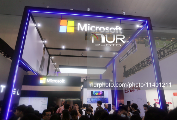 Microsoft is presenting its innovative AI office software and technologies at the 2024 WAIC in Shanghai, China, on July 7, 2024. On July 11,...