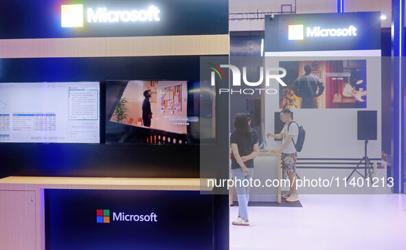 Microsoft is presenting its innovative AI office software and technologies at the 2024 WAIC in Shanghai, China, on July 7, 2024. On July 11,...