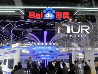 Baidu and Wenxin Large Model Application Matrix are participating in the 2024 WAIC in Shanghai, China, on July 4, 2024. On July 11, 2024, Ba...