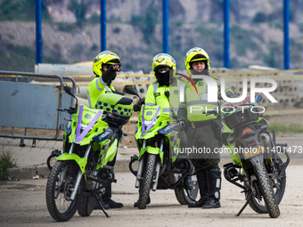 A security detail of the National Protection Unit (UNP) is escorting former paramilitary leader Salvatore Mancuso out of La Picota prison in...