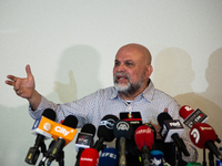 Former Colombian paramilitary leader Salvatore Mancuso is giving a press conference in Bogota, Colombia, on July 11, 2024, a day after the c...