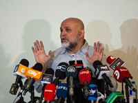 Former Colombian paramilitary leader Salvatore Mancuso is giving a press conference in Bogota, Colombia, on July 11, 2024, a day after the c...