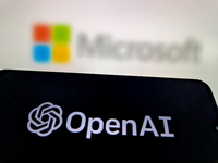 Microsoft is relinquishing its observer seat on the OpenAI board in Suqian, Jiangsu province, China, on July 12, 2024. (