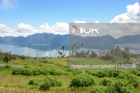 A view is showing in Lake Maninjau, Agam Regency, West Sumatra, Indonesia, on July 11, 2024. The Maninjau caldera is forming by a volcanic e...