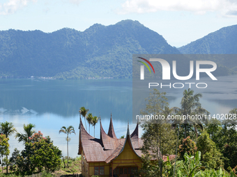 A view is showing in Lake Maninjau, Agam Regency, West Sumatra, Indonesia, on July 11, 2024. The Maninjau caldera is forming by a volcanic e...