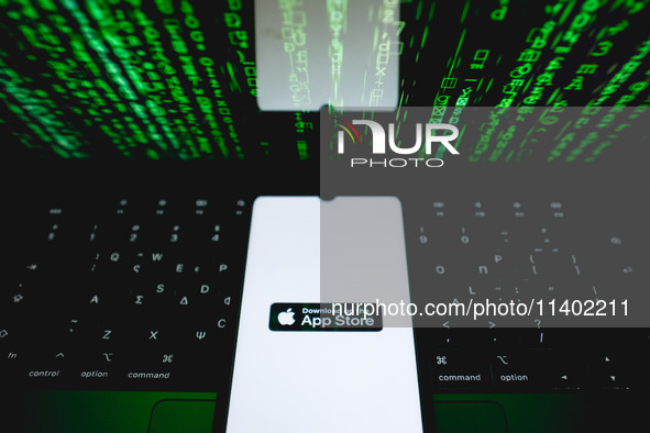 The App Store logo is being displayed on a smartphone screen in Athens, Greece, on July 12, 2024. (Photo Illustration by Nikolas Kokovlis/Nu...