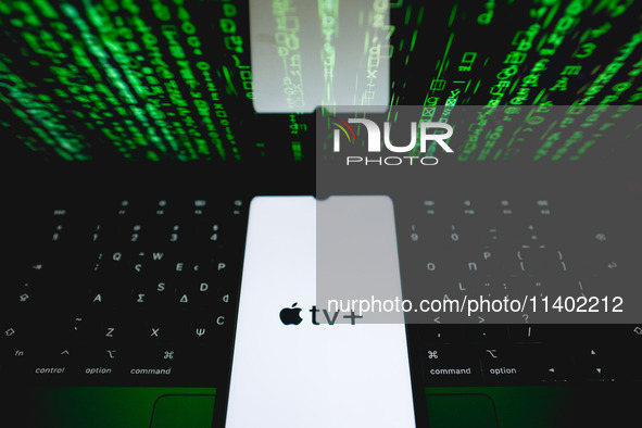 The Apple TV+ logo is being displayed on a smartphone screen in Athens, Greece, on July 12, 2024. (Photo Illustration by Nikolas Kokovlis/Nu...