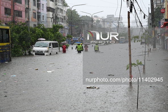 The drum of incessant rainfall woke the people of Dhaka city on Friday as a heavy monsoon shower poured down on the capital.

The rain, wh...