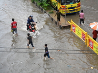 The drum of incessant rainfall woke the people of Dhaka city on Friday as a heavy monsoon shower poured down on the capital.

The rain, wh...