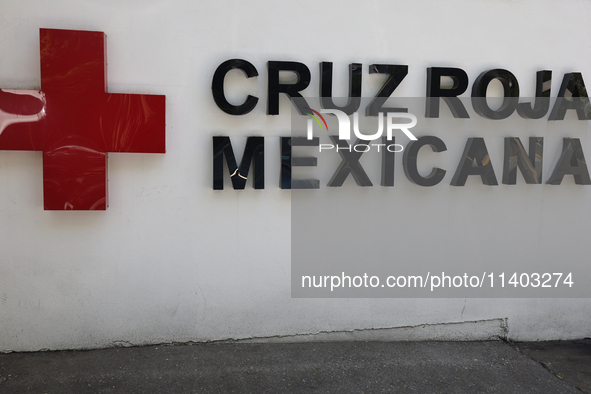 I am viewing the outside of the Mexican Red Cross in Mexico City, on july 12, 2024. ( by Gerardo Vieyra/NurPhoto)