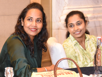 Veteran Olympians Dipa Karmakar, right, and Dola Banerjee are attending the Indian Chamber of Commerce's talk show on India's prospects in t...