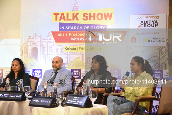 Veteran Olympians Dipa Karmakar, Dola Banerjee, Pravin Thipsay, and Soma Biswas are attending the Indian Chamber of Commerce's talk show on...