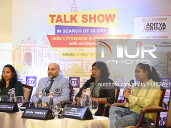 Veteran Olympians Dipa Karmakar, Dola Banerjee, Pravin Thipsay, and Soma Biswas are attending the Indian Chamber of Commerce's talk show on...