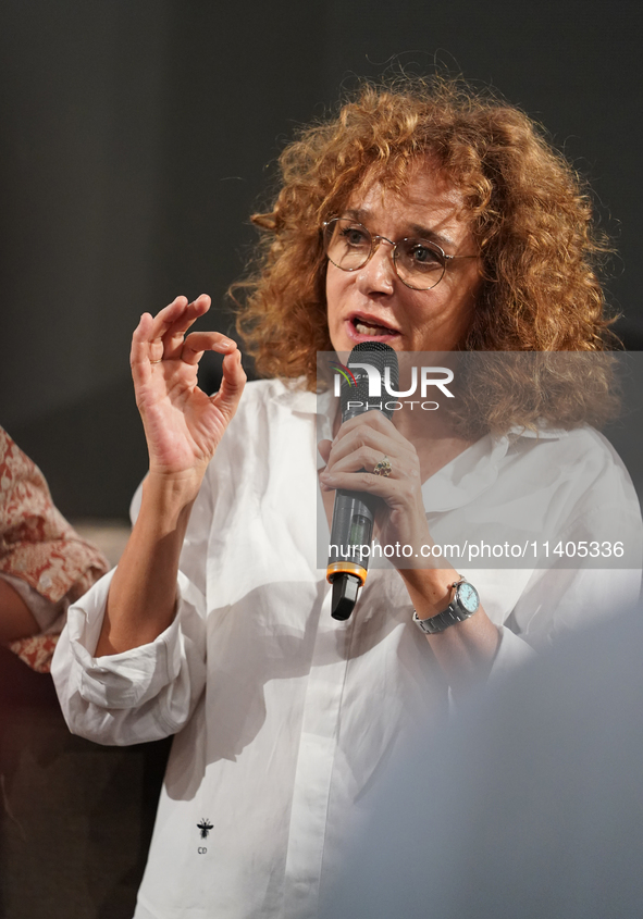 Valeria Golino is attending the 70th Taormina Film Festival in Taormina, Italy, on July 13, 2024. 