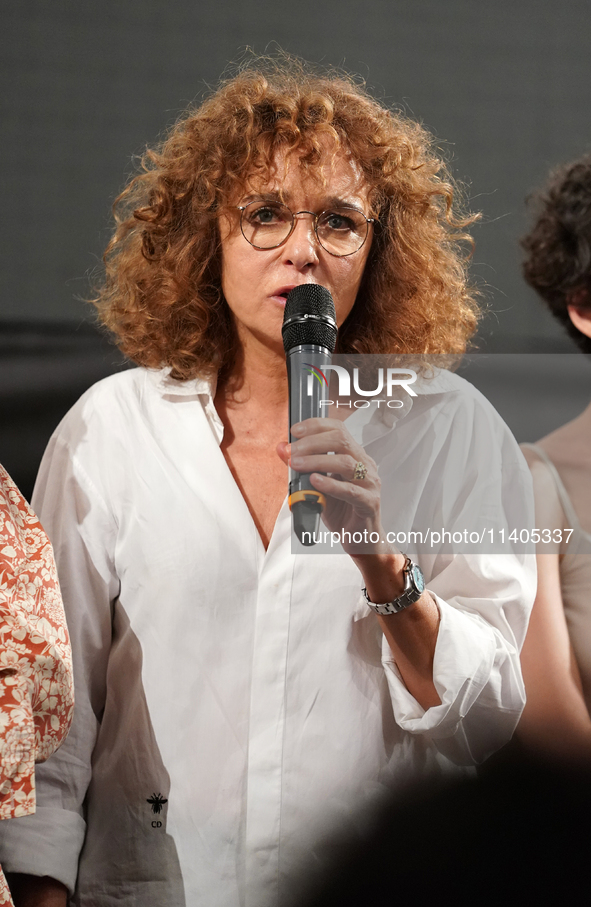 Valeria Golino is attending the 70th Taormina Film Festival in Taormina, Italy, on July 13, 2024. 