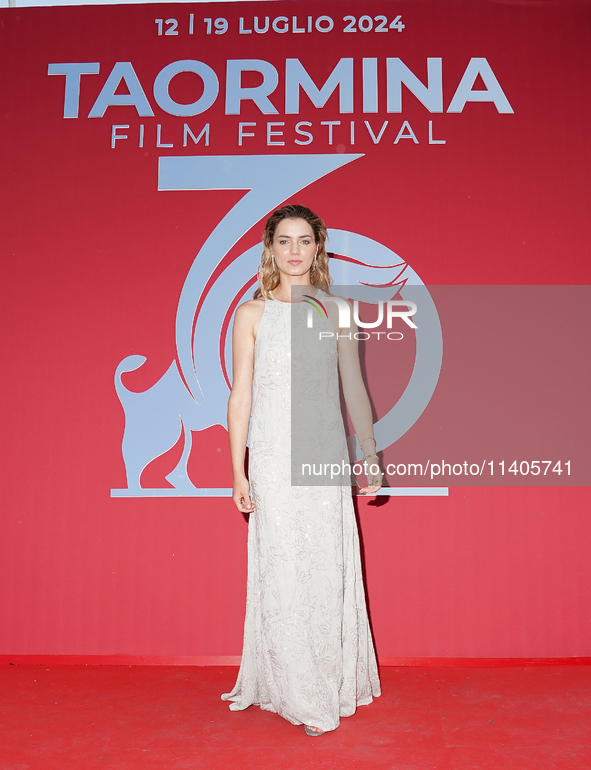 Giusy Buscemi is attending the 70th Taormina Film Festival in Taormina, Italy, on July 13, 2024. 