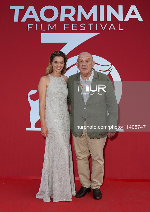 Giusy Buscemi is attending the 70th Taormina Film Festival in Taormina, Italy, on July 13, 2024. 