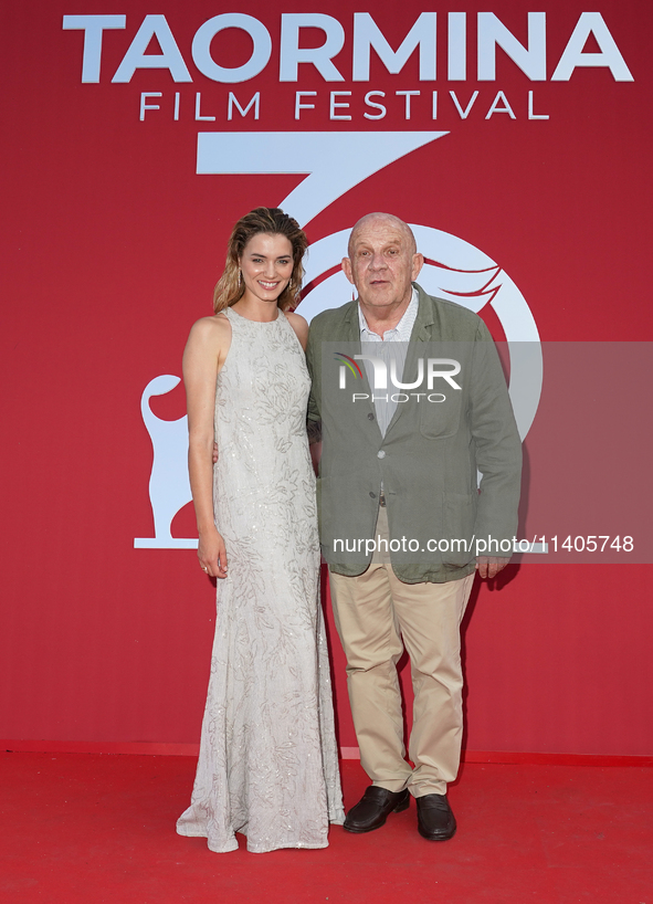 Giusy Buscemi is attending the 70th Taormina Film Festival in Taormina, Italy, on July 13, 2024. 