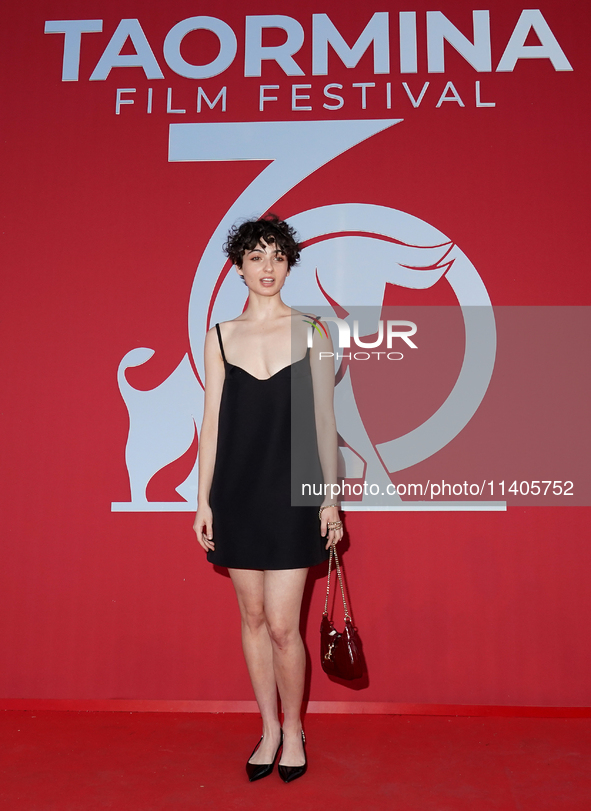 Tecla Insolia is attending the 70th Taormina Film Festival in Taormina, Italy, on July 13, 2024. 