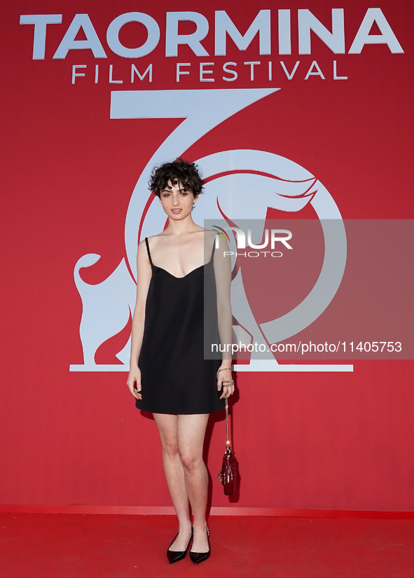 Tecla Insolia is attending the 70th Taormina Film Festival in Taormina, Italy, on July 13, 2024. 