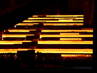 A worker is working at a steel casting workshop of a steel company in Lianyungang, China, on July 13, 2024. (