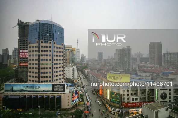 A general view of downtown is being seen in Nanjing, China. 