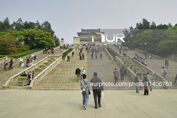 A general view of Zhongshan Ling in Nanjing, China. 