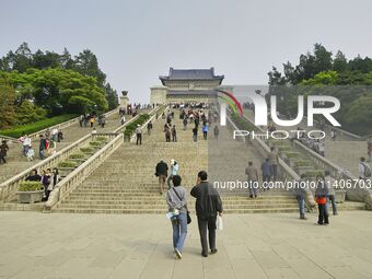 A general view of Zhongshan Ling in Nanjing, China. (