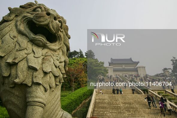 A general view of Zhongshan Ling in Nanjing, China. 