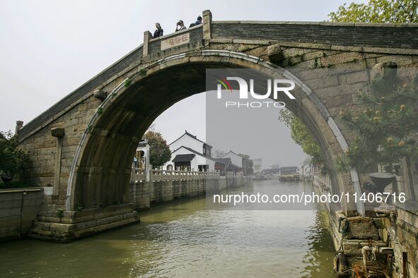 A general view is showing Zhouzhuang town at a traditional theatre in Suzhou, China. 