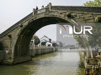 A general view is showing Zhouzhuang town at a traditional theatre in Suzhou, China. (