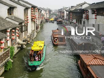 A general view is showing Zhouzhuang town at a traditional theatre in Suzhou, China. (