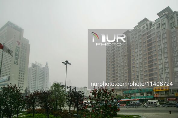 A general view of downtown is being seen in Wuxi, China. 