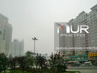 A general view of downtown is being seen in Wuxi, China. (