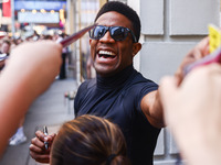 Joshua Boone signing autographs after 'The Outsiders' musical show in Bernard B. Jacobs Theatre on Broadway, New York, United States of Amer...