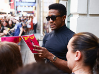 Joshua Boone signing autographs after 'The Outsiders' musical show in Bernard B. Jacobs Theatre on Broadway, New York, United States of Amer...