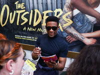 Joshua Boone signing autographs after 'The Outsiders' musical show in Bernard B. Jacobs Theatre on Broadway, New York, United States of Amer...