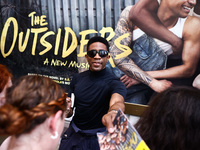 Joshua Boone signing autographs after 'The Outsiders' musical show in Bernard B. Jacobs Theatre on Broadway, New York, United States of Amer...