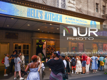 People gathered after 'Hell's Kitchen' musical show in Shubert Theatre on Broadway, New York, United States of America on July 13th, 2024....