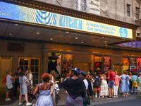 People gathered after 'Hell's Kitchen' musical show in Shubert Theatre on Broadway, New York, United States of America on July 13th, 2024....